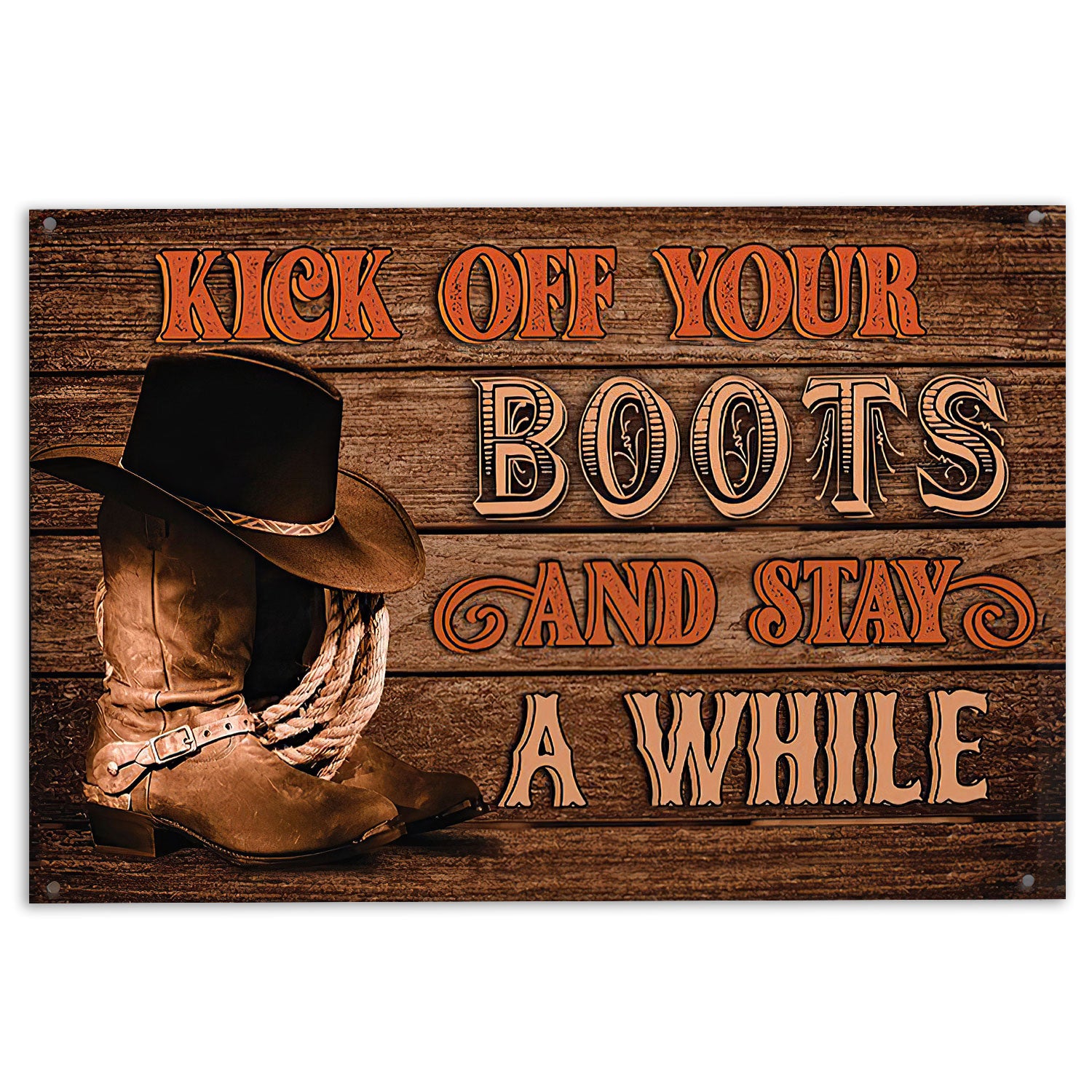 Ohaprints-Doormat-Outdoor-Indoor-Kick-Off-Your-Boots-Wood-Pattern-Cowboy-Cowgirl-Brown-Western-Rubber-Door-Mat-381-18'' x 30''