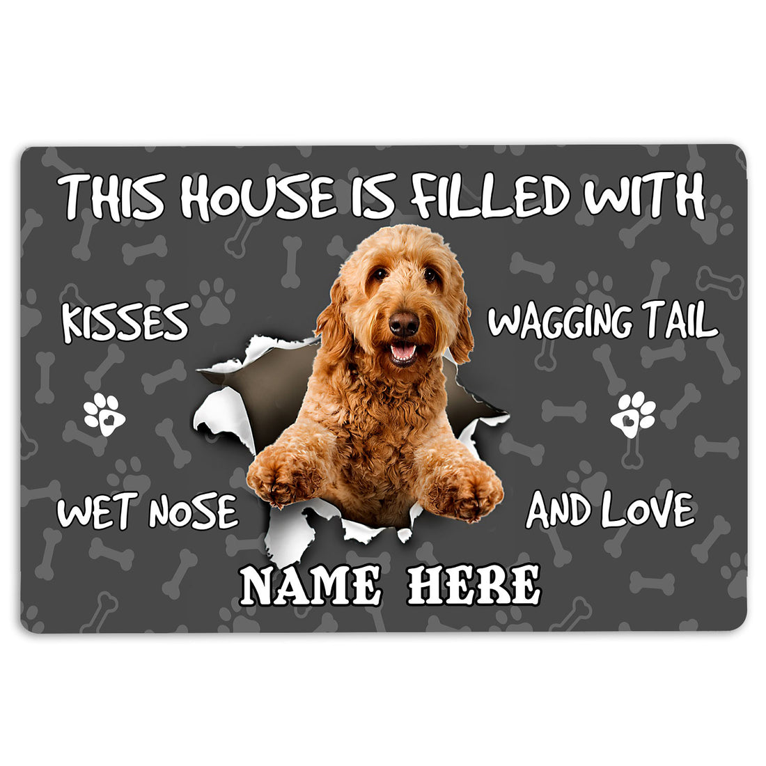 Ohaprints-Doormat-Outdoor-Indoor-Goldendoodle-Dog-Lover-Pawprint-Grey-Custom-Personalized-Name-Rubber-Door-Mat-1376-18'' x 30''