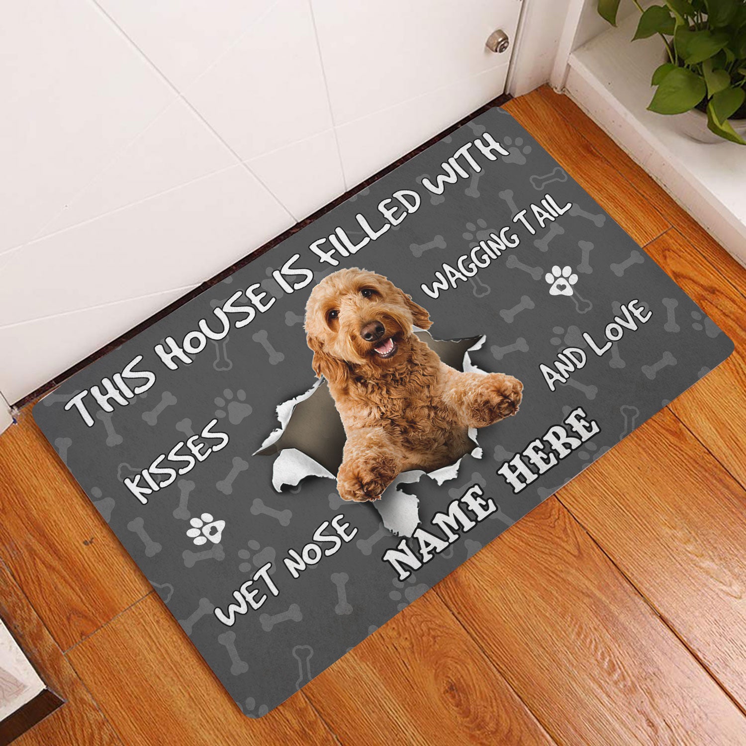 Ohaprints-Doormat-Outdoor-Indoor-Goldendoodle-Dog-Lover-Pawprint-Grey-Custom-Personalized-Name-Rubber-Door-Mat-1376-