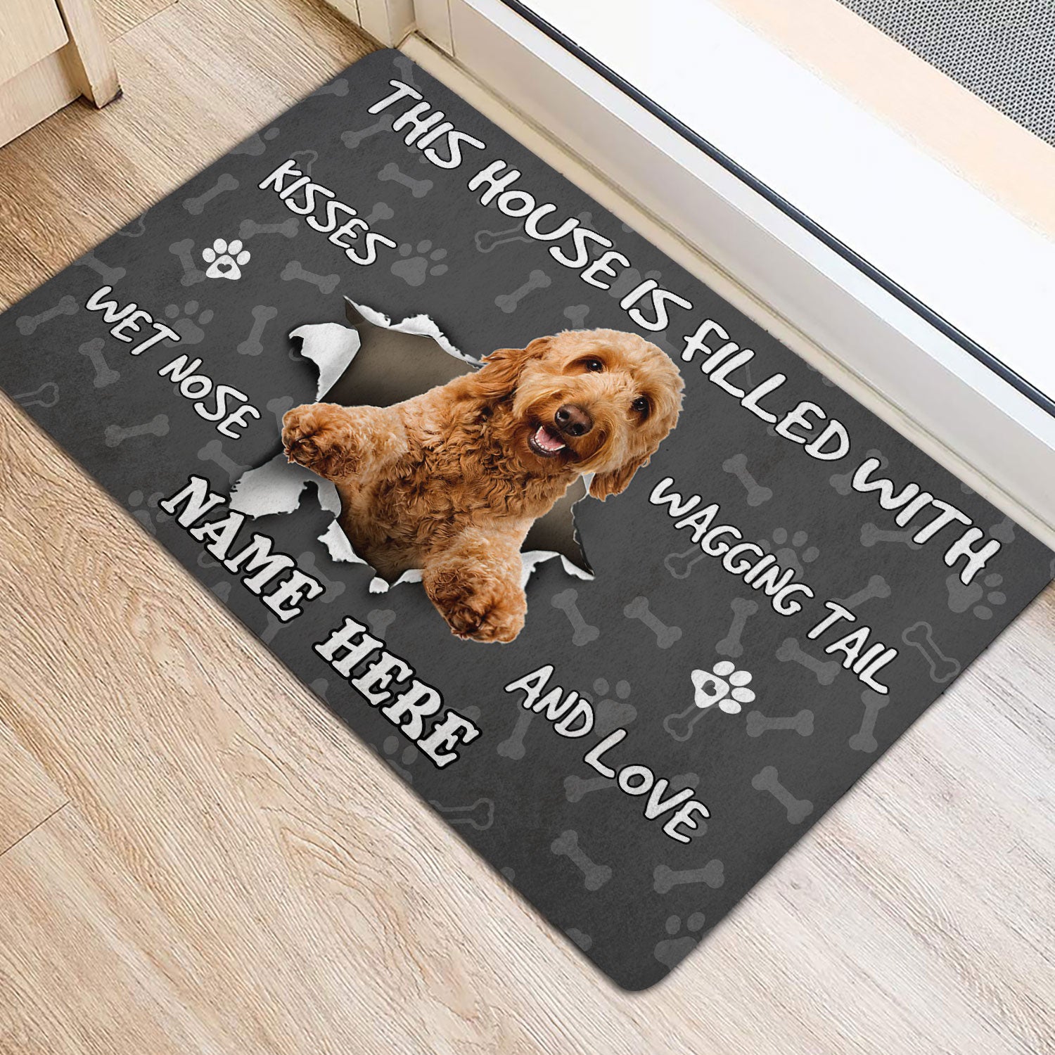 Ohaprints-Doormat-Outdoor-Indoor-Goldendoodle-Dog-Lover-Pawprint-Grey-Custom-Personalized-Name-Rubber-Door-Mat-1376-