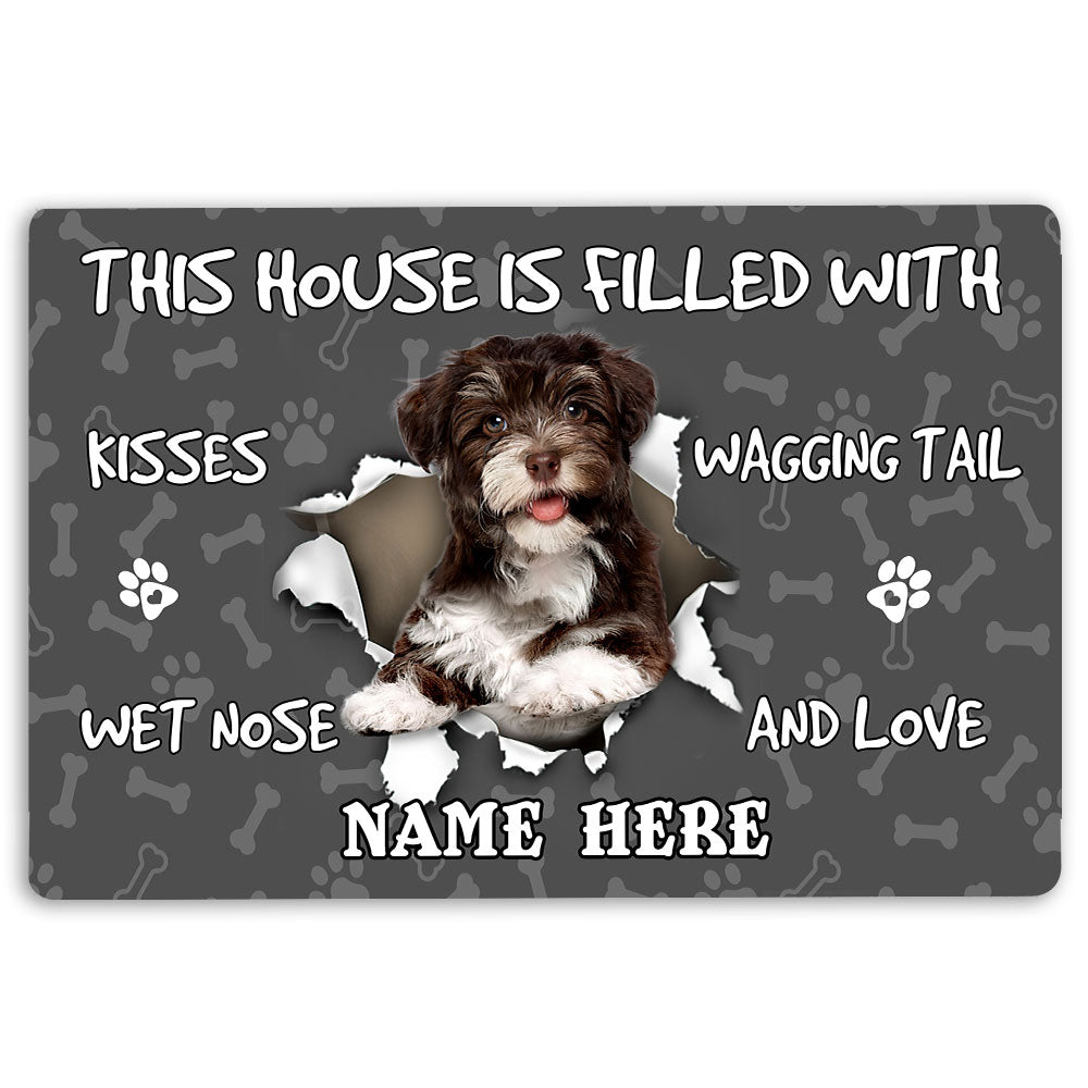 Ohaprints-Doormat-Outdoor-Indoor-Havanese-Dog-Pet-Lover-Pawprint-Grey-Custom-Personalized-Name-Rubber-Door-Mat-1381-18'' x 30''