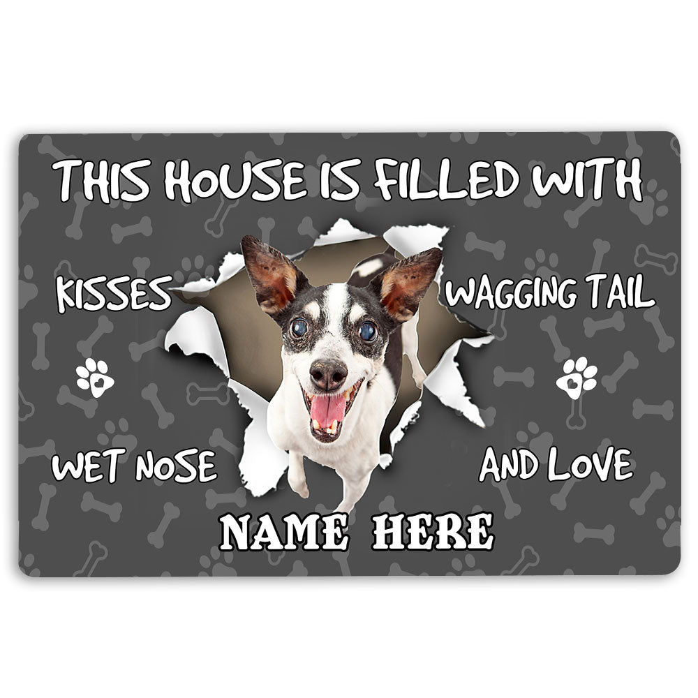 Ohaprints-Doormat-Outdoor-Indoor-Rat-Terrier-Dog-Pet-Lover-Pawprint-Grey-Custom-Personalized-Name-Rubber-Door-Mat-1382-18'' x 30''