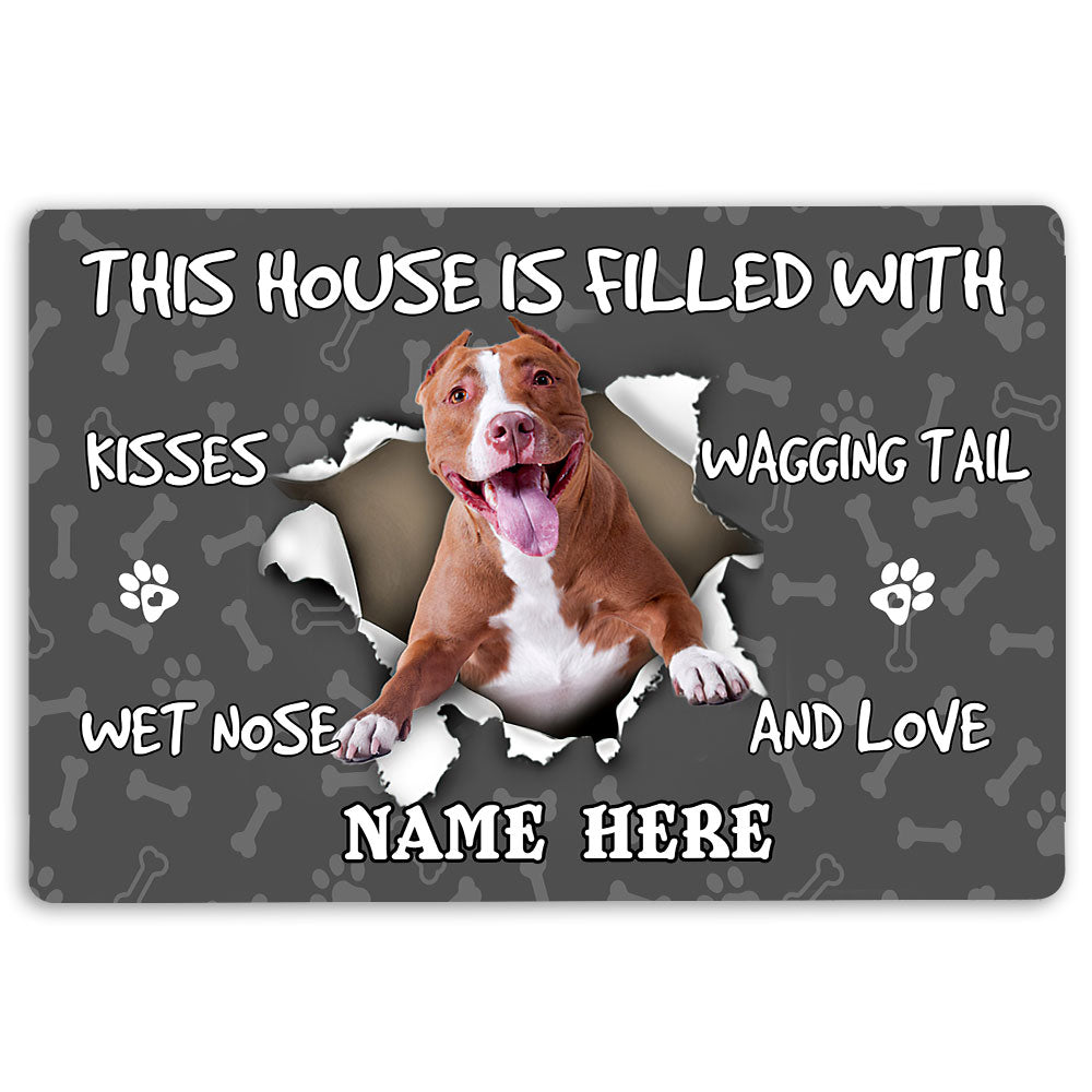 Ohaprints-Doormat-Outdoor-Indoor-Pitbull-Dog-Pet-Lover-Pawprint-Grey-Custom-Personalized-Name-Rubber-Door-Mat-1383-18'' x 30''