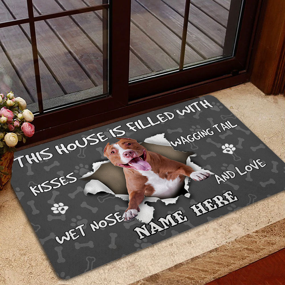 Ohaprints-Doormat-Outdoor-Indoor-Pitbull-Dog-Pet-Lover-Pawprint-Grey-Custom-Personalized-Name-Rubber-Door-Mat-1383-