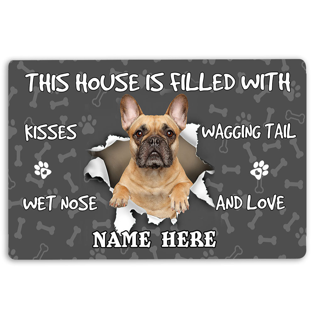 Ohaprints-Doormat-Outdoor-Indoor-French-Bulldog-Dog-Lover-Pawprint-Grey-Custom-Personalized-Name-Rubber-Door-Mat-1388-18'' x 30''