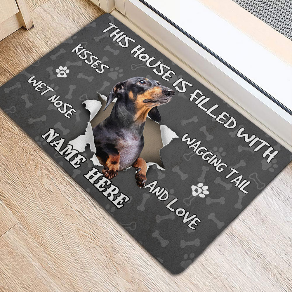 Ohaprints-Doormat-Outdoor-Indoor-Dachshund-Dog-Pet-Lover-Pawprint-Grey-Custom-Personalized-Name-Rubber-Door-Mat-1392-