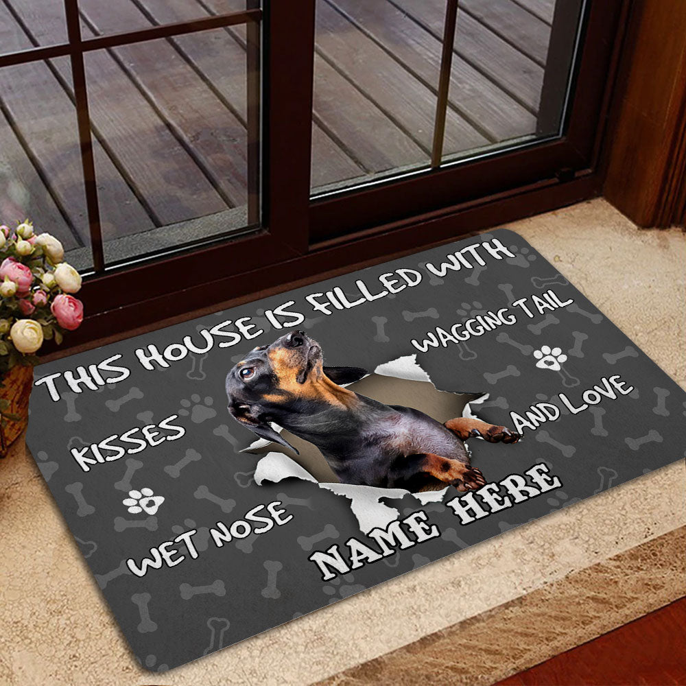 Ohaprints-Doormat-Outdoor-Indoor-Dachshund-Dog-Pet-Lover-Pawprint-Grey-Custom-Personalized-Name-Rubber-Door-Mat-1392-