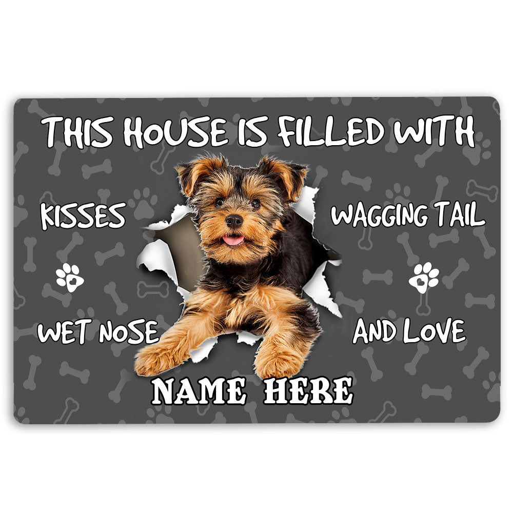 Ohaprints-Doormat-Outdoor-Indoor-Yorkshire-Dog-Pet-Lover-Pawprint-Grey-Custom-Personalized-Name-Rubber-Door-Mat-1393-18'' x 30''