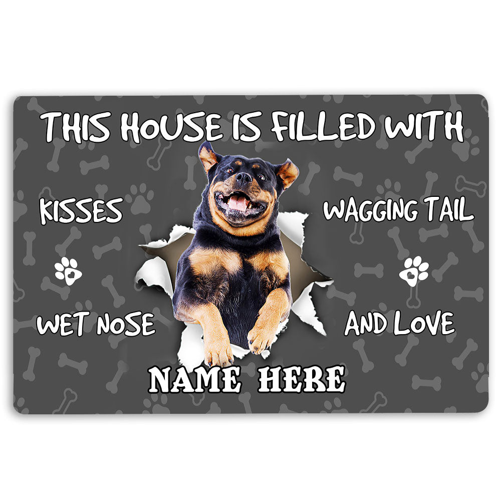 Ohaprints-Doormat-Outdoor-Indoor-Rottweiler-Dog-Pet-Lover-Pawprint-Grey-Custom-Personalized-Name-Rubber-Door-Mat-1396-18'' x 30''