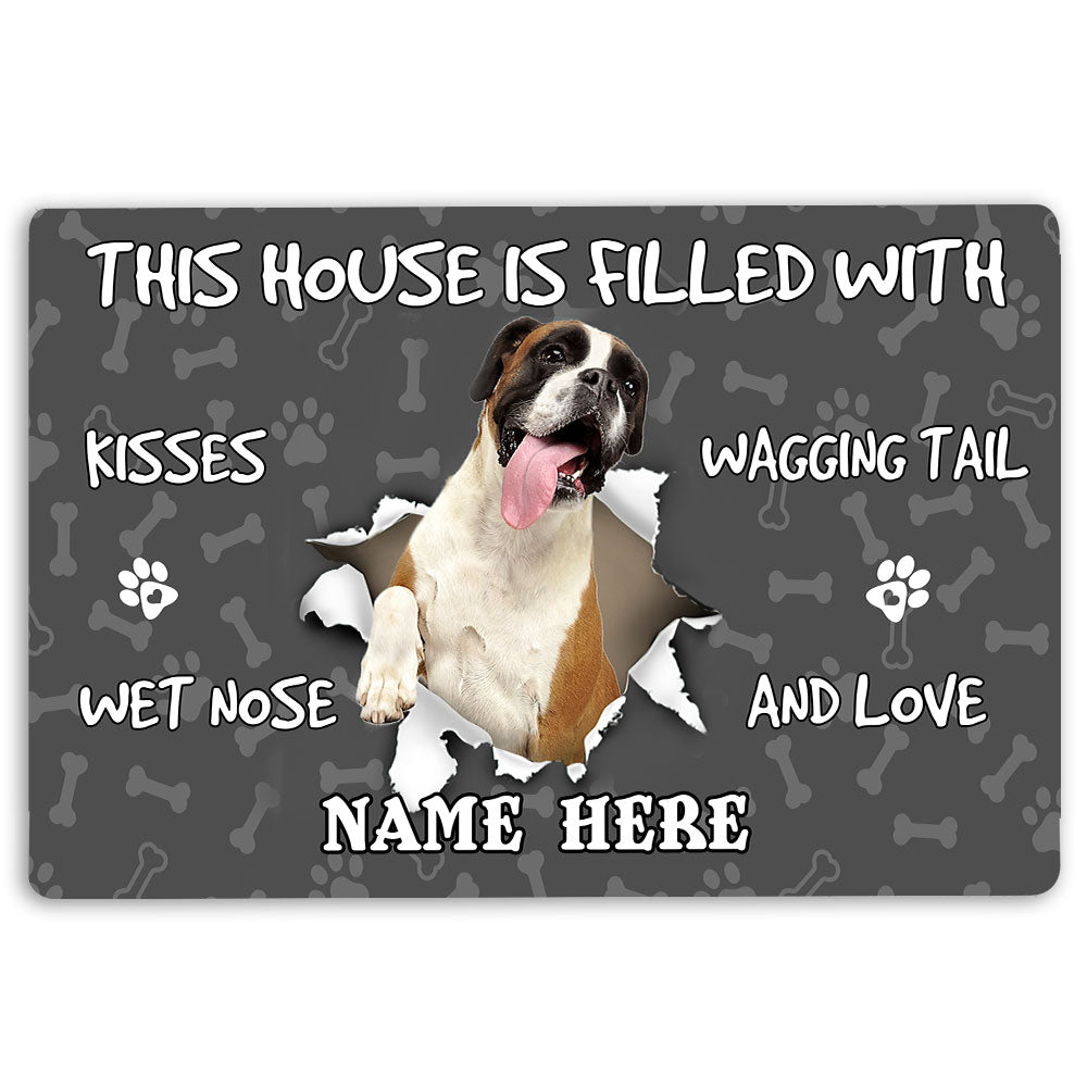 Ohaprints-Doormat-Outdoor-Indoor-Boxer-Dog-Pet-Lover-Pawprint-Grey-Custom-Personalized-Name-Rubber-Door-Mat-1402-18'' x 30''