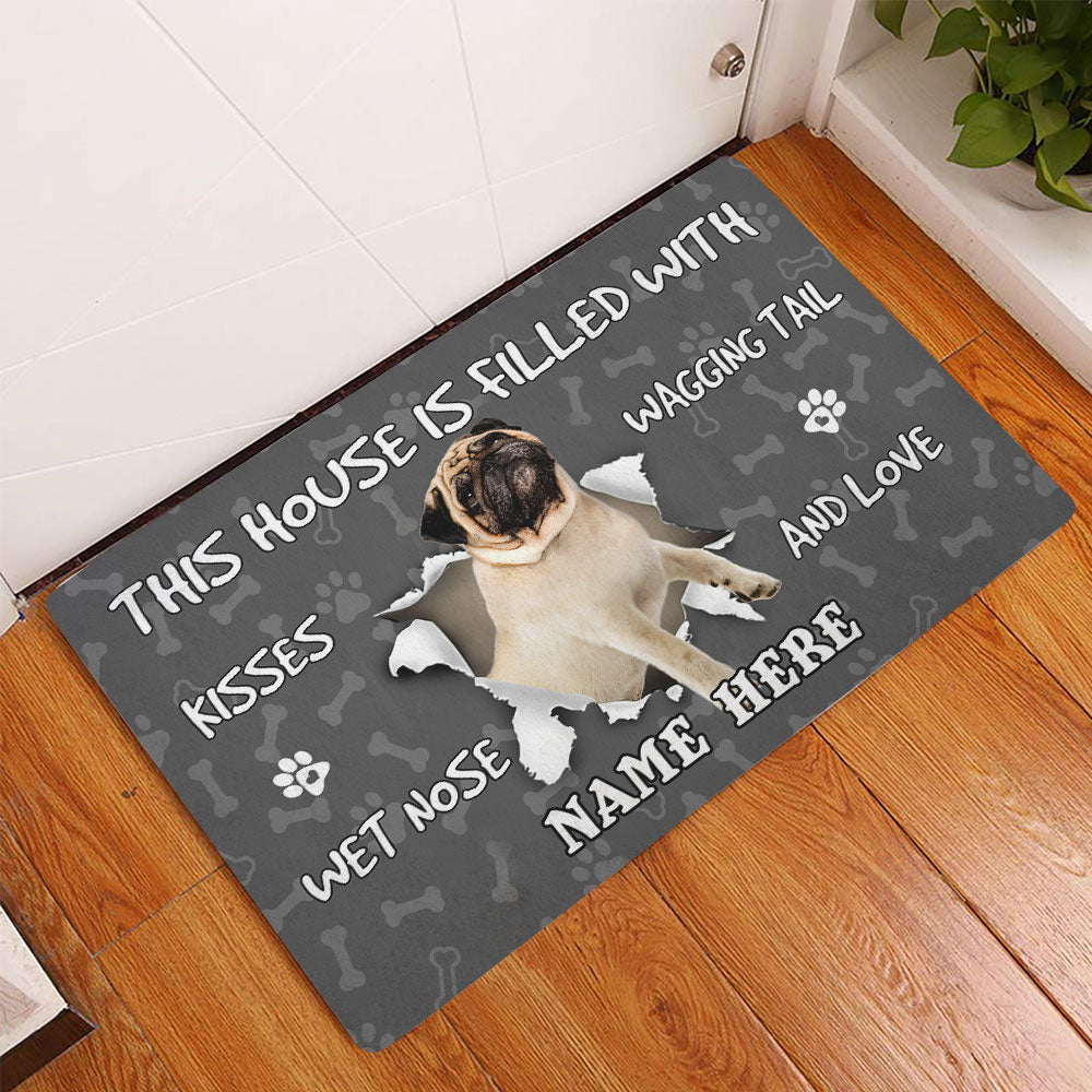 Ohaprints-Doormat-Outdoor-Indoor-Pug-Dog-Pet-Lover-Pawprint-Grey-Custom-Personalized-Name-Rubber-Door-Mat-1408-