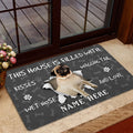 Ohaprints-Doormat-Outdoor-Indoor-Pug-Dog-Pet-Lover-Pawprint-Grey-Custom-Personalized-Name-Rubber-Door-Mat-1408-