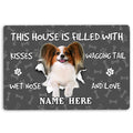 Ohaprints-Doormat-Outdoor-Indoor-Papilon-Dog-Pet-Lover-Pawprint-Grey-Custom-Personalized-Name-Rubber-Door-Mat-1409-18'' x 30''