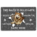 Ohaprints-Doormat-Outdoor-Indoor-Alska-Malamute-Dog-Lover-Pawprint-Grey-Custom-Personalized-Name-Rubber-Door-Mat-1411-18'' x 30''