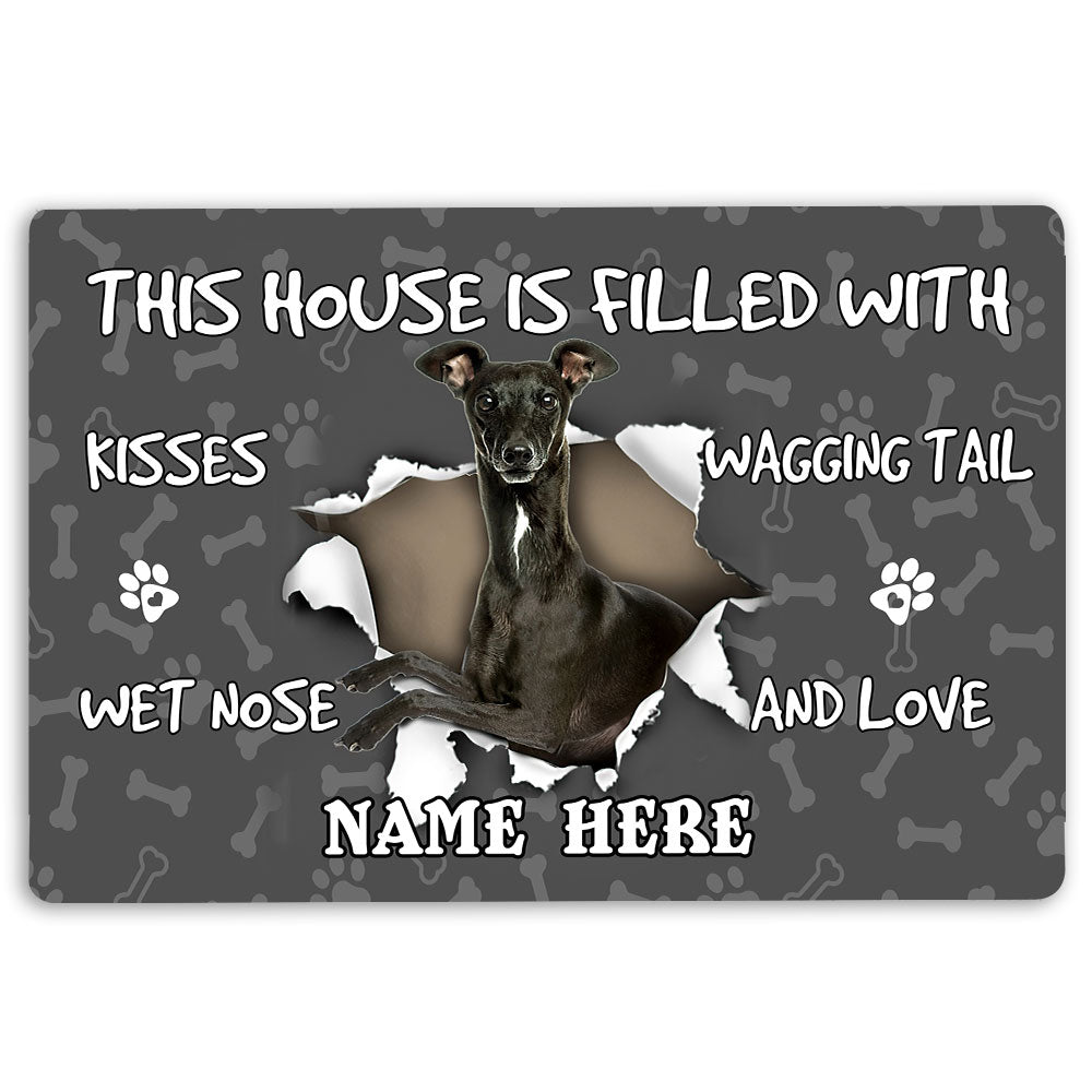 Ohaprints-Doormat-Outdoor-Indoor-Greyhound-Dog-Pet-Lover-Pawprint-Grey-Custom-Personalized-Name-Rubber-Door-Mat-1414-18'' x 30''