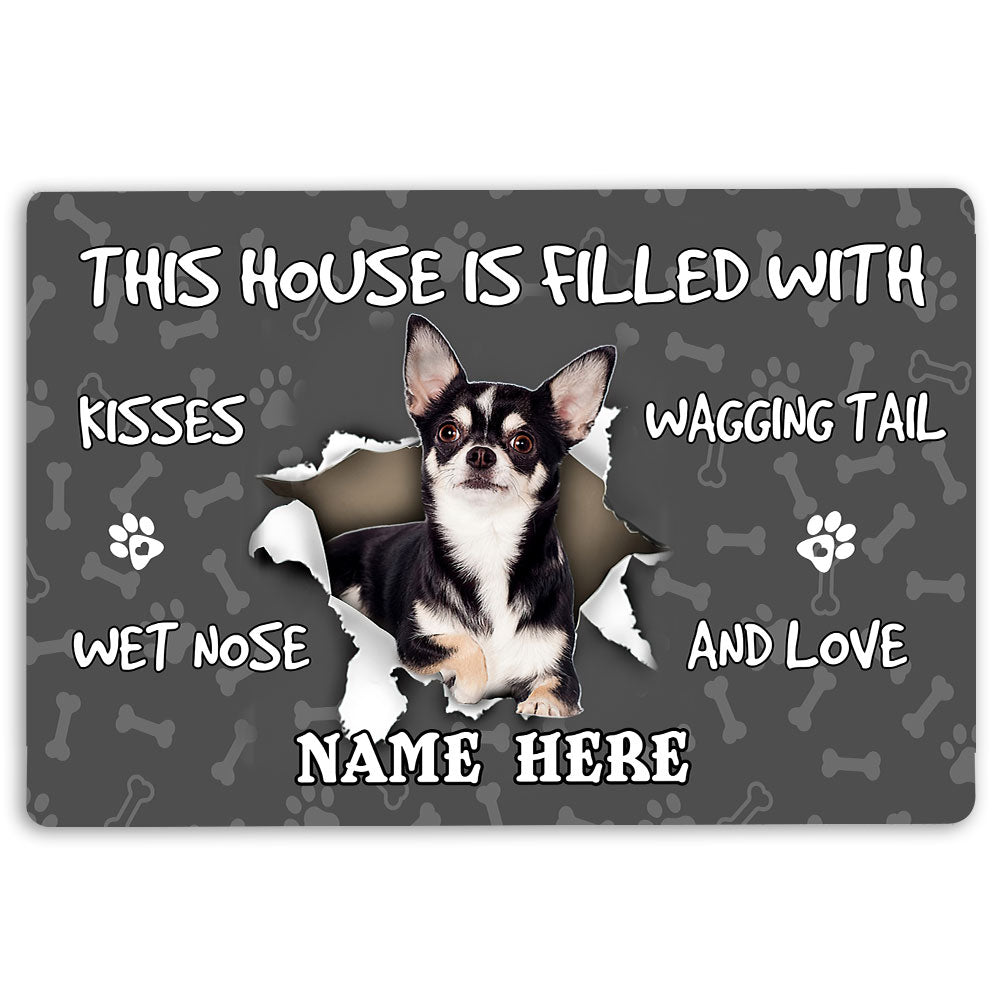 Ohaprints-Doormat-Outdoor-Indoor-Chihuahua-Dog-Pet-Lover-Pawprint-Grey-Custom-Personalized-Name-Rubber-Door-Mat-1420-18'' x 30''