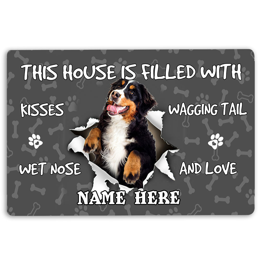 Ohaprints-Doormat-Outdoor-Indoor-Bernese-Mountain-Dog-Pet-Lover-Pawprint-Custom-Personalized-Name-Rubber-Door-Mat-1421-18'' x 30''