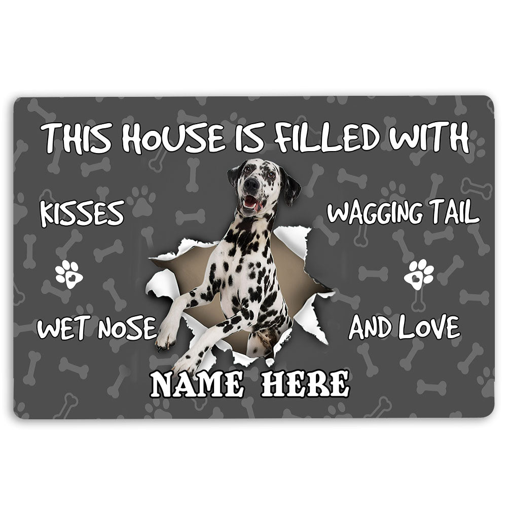 Ohaprints-Doormat-Outdoor-Indoor-Dalmatian-Dog-Pet-Lover-Pawprint-Grey-Custom-Personalized-Name-Rubber-Door-Mat-1422-18'' x 30''