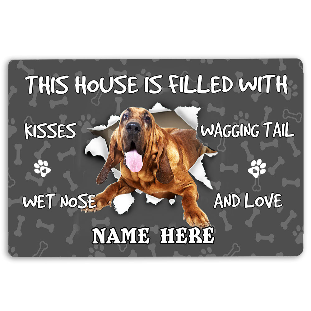 Ohaprints-Doormat-Outdoor-Indoor-Bloodhound-Dog-Pet-Lover-Pawprint-Grey-Custom-Personalized-Name-Rubber-Door-Mat-1424-18'' x 30''