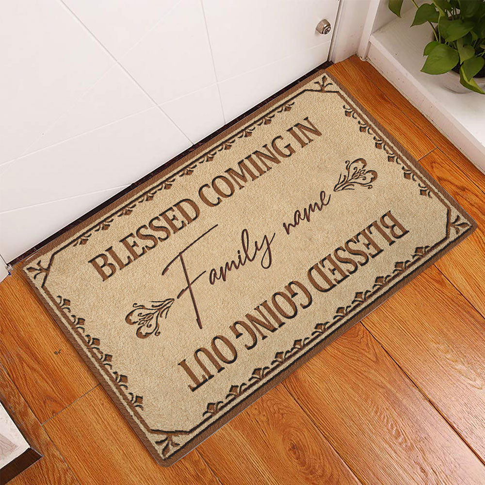 Ohaprints-Doormat-Outdoor-Indoor-Bless-Coming-In-Going-Out-Housewarming-Custom-Personalized-Name-Rubber-Door-Mat-548-