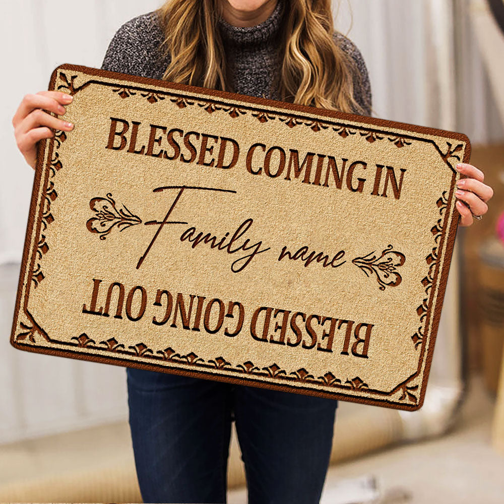 Ohaprints-Doormat-Outdoor-Indoor-Bless-Coming-In-Going-Out-Housewarming-Custom-Personalized-Name-Rubber-Door-Mat-548-