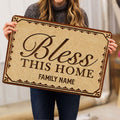 Ohaprints-Doormat-Outdoor-Indoor-Bless-This-Home-Closing-Religious-Brown-Custom-Personalized-Name-Rubber-Door-Mat-551-