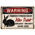 Ohaprints-Doormat-Outdoor-Indoor-Warning-Rabbit-Bunny-Halloween-Funny-Custom-Personalized-Name-Rubber-Door-Mat-552-18'' x 30''