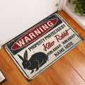 Ohaprints-Doormat-Outdoor-Indoor-Warning-Rabbit-Bunny-Halloween-Funny-Custom-Personalized-Name-Rubber-Door-Mat-552-