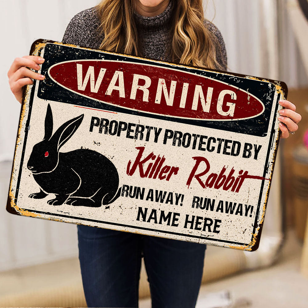 Ohaprints-Doormat-Outdoor-Indoor-Warning-Rabbit-Bunny-Halloween-Funny-Custom-Personalized-Name-Rubber-Door-Mat-552-