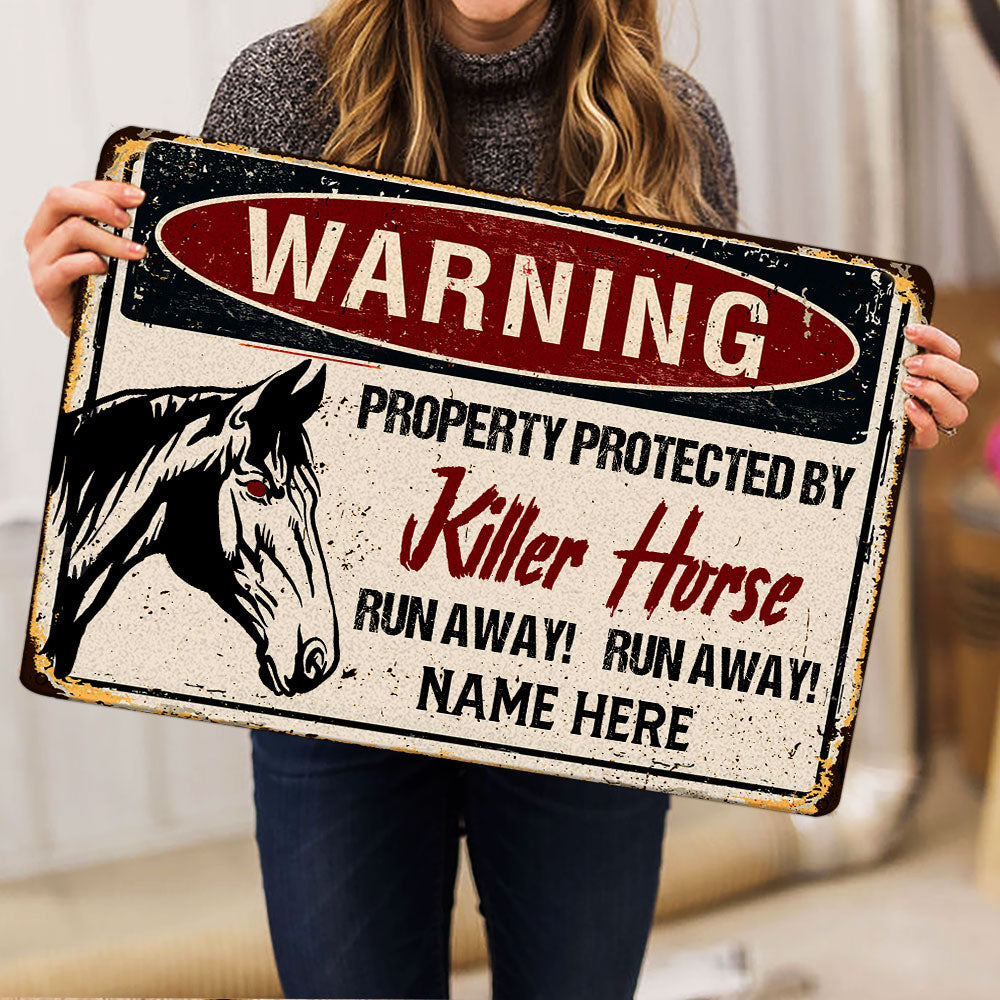 Ohaprints-Doormat-Outdoor-Indoor-Warning-Horse-Farm-Animal-Halloween-Custom-Personalized-Name-Rubber-Door-Mat-553-