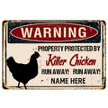 Ohaprints-Doormat-Outdoor-Indoor-Chicken-Farm-Animal-Halloween-Funny-Custom-Personalized-Name-Rubber-Door-Mat-554-18'' x 30''