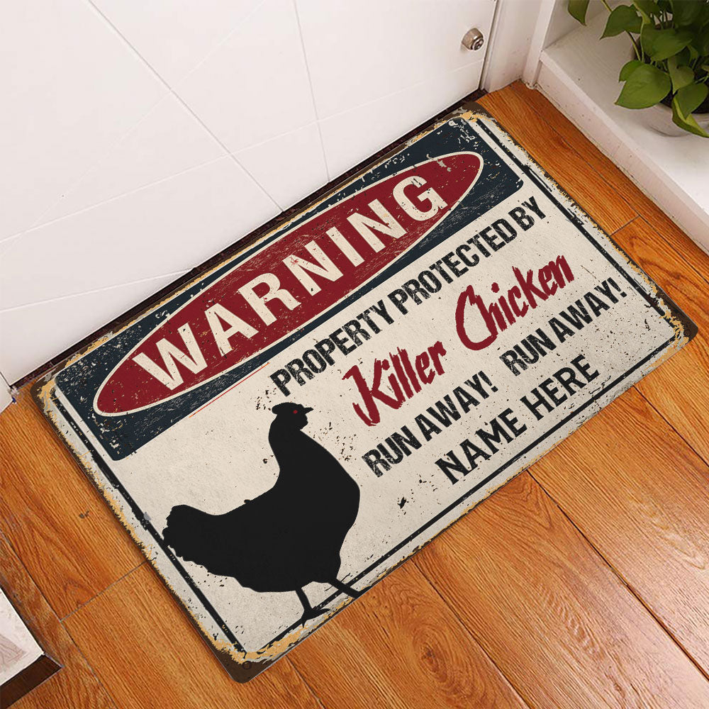 Ohaprints-Doormat-Outdoor-Indoor-Chicken-Farm-Animal-Halloween-Funny-Custom-Personalized-Name-Rubber-Door-Mat-554-