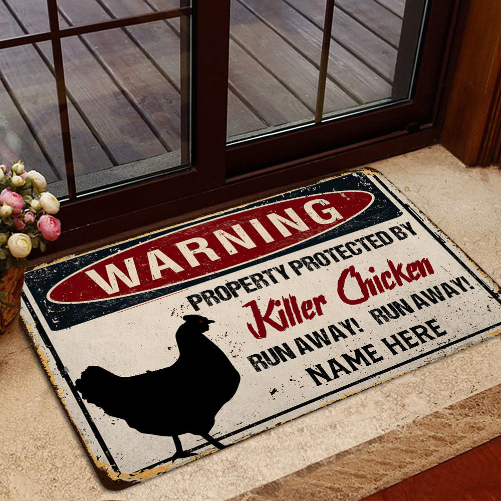 Ohaprints-Doormat-Outdoor-Indoor-Chicken-Farm-Animal-Halloween-Funny-Custom-Personalized-Name-Rubber-Door-Mat-554-