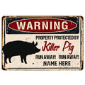 Ohaprints-Doormat-Outdoor-Indoor-Warning-Pig-Farm-Animal-Halloween-Funny-Custom-Personalized-Name-Rubber-Door-Mat-556-18'' x 30''