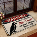 Ohaprints-Doormat-Outdoor-Indoor-Warning-Parrot-Bird-Halloween-Funny-Custom-Personalized-Name-Rubber-Door-Mat-557-