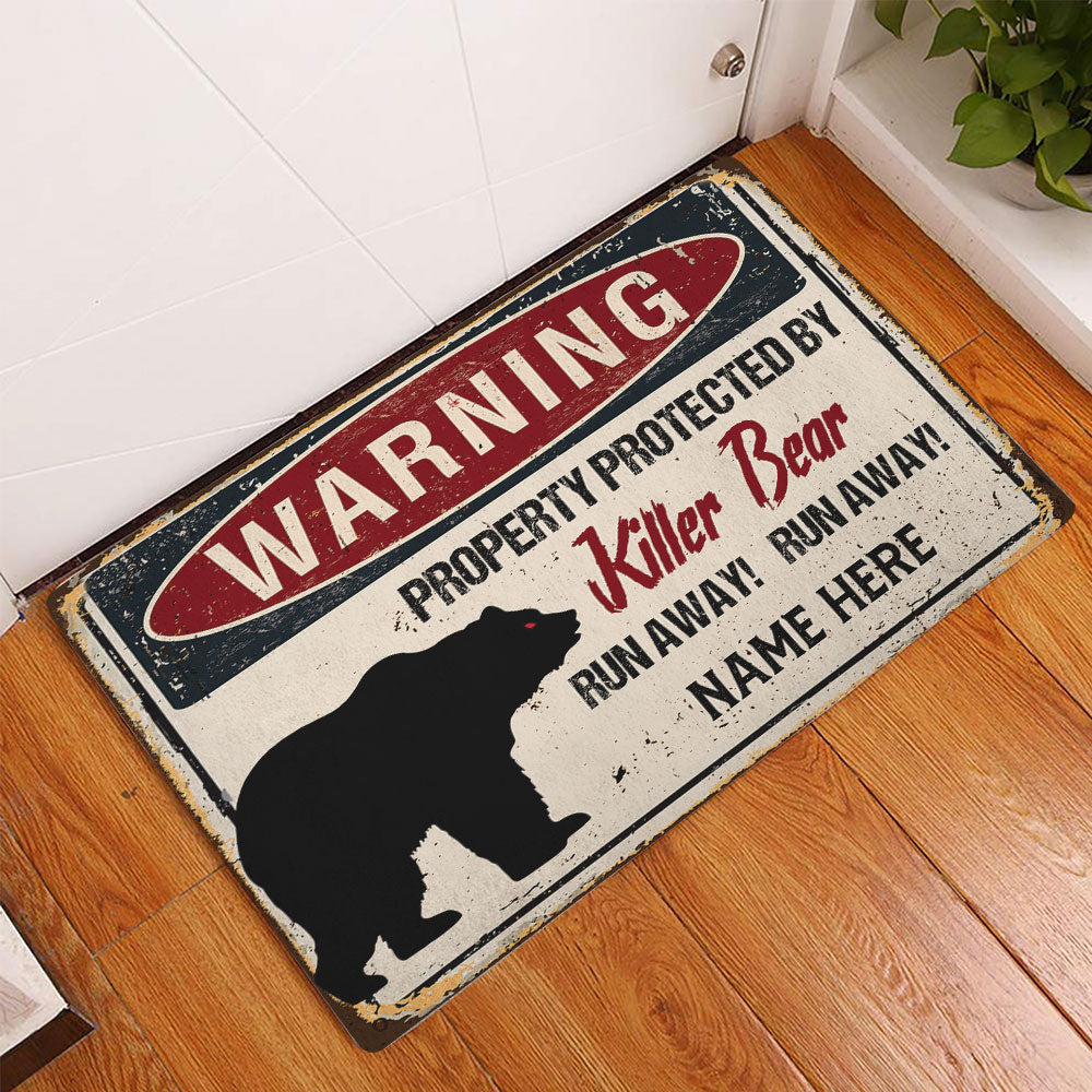 Ohaprints-Doormat-Outdoor-Indoor-Bear-Wild-Animal-Halloween-Funny-Custom-Personalized-Name-Rubber-Door-Mat-559-