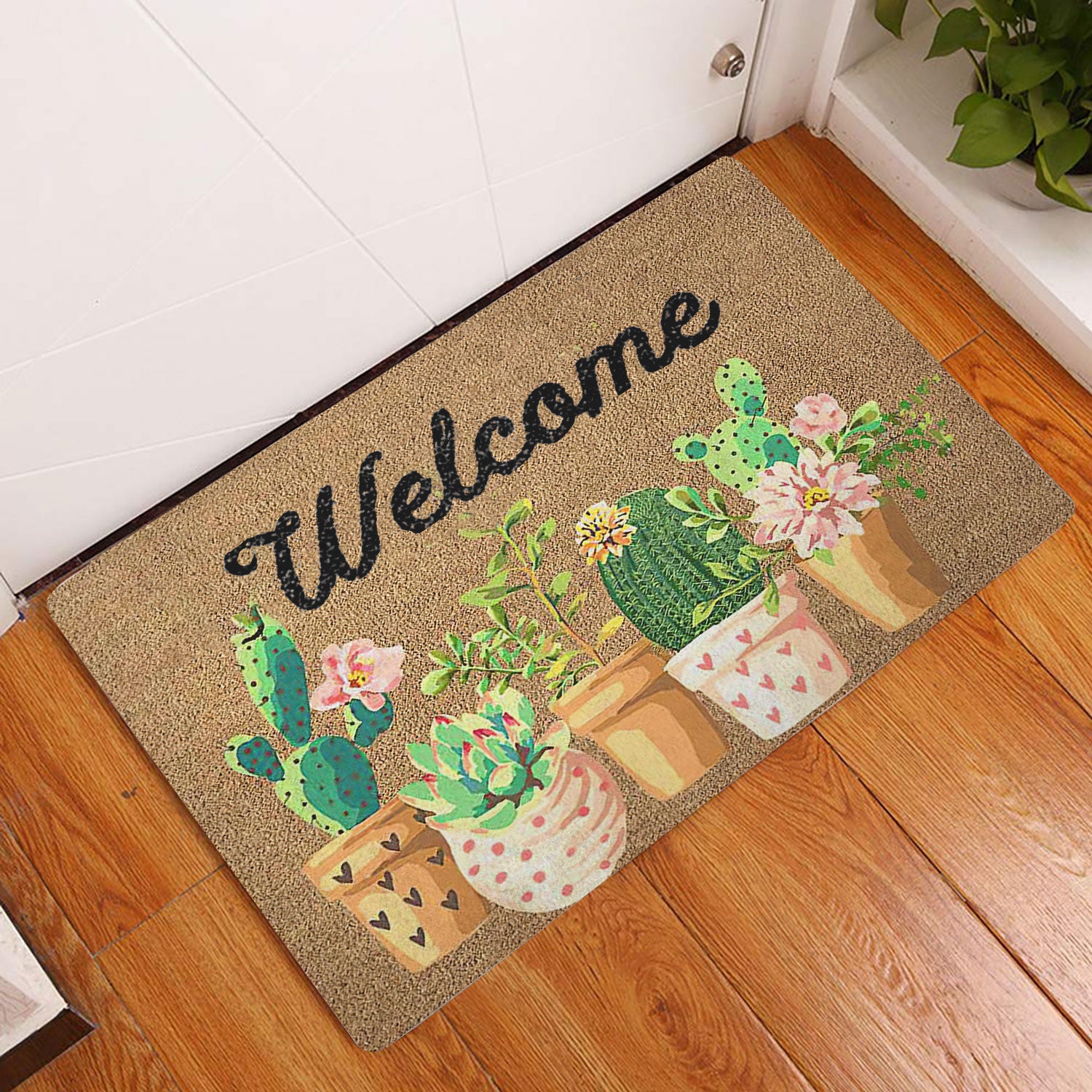 Ohaprints-Doormat-Outdoor-Indoor-Cactus-Succa-Brown-Summer-Season-Plant-Tree-Gardener-Gardening-Rubber-Door-Mat-1641-