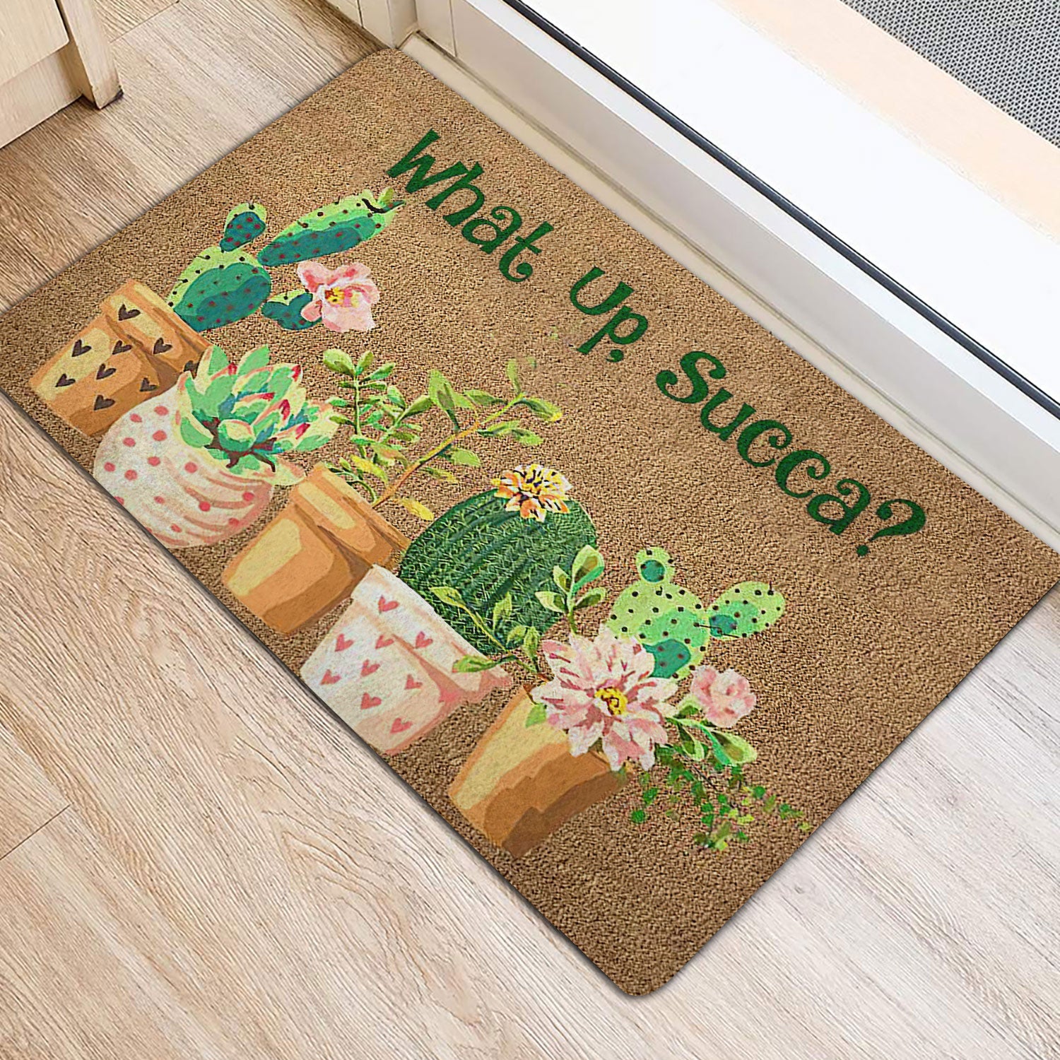 Ohaprints-Doormat-Outdoor-Indoor-What-Up-Cactus-Succa-Brown-Summer-Season-Plant-Tree-Gardener-Rubber-Door-Mat-1643-
