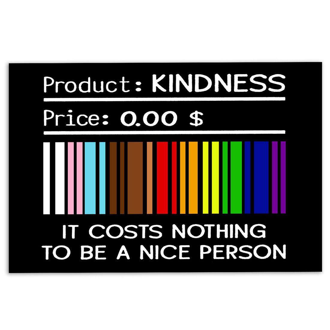 Ohaprints-Doormat-Outdoor-Indoor-Lgbt-Pride-Support-Gift-Idea-Rainbow-Barcode-Product-Kindness-Rubber-Door-Mat-795-18'' x 30''