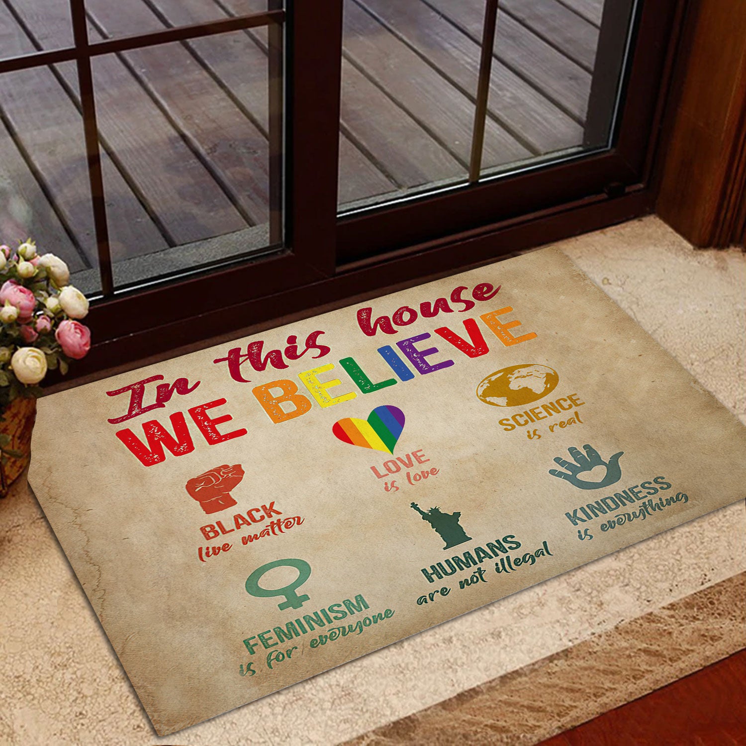 Ohaprints-Doormat-Outdoor-Indoor-Lgbt-Pride-Support-Gift-In-This-House-Blm-Love-Is-Love-Brown-Rubber-Door-Mat-796-