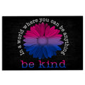 Ohaprints-Doormat-Outdoor-Indoor-Lgbt-Bisexual-Pride-Support-Gift-Idea-Be-Kind-Sunflower-Black-Rubber-Door-Mat-800-18'' x 30''