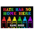 Ohaprints-Doormat-Outdoor-Indoor-Lgbt-Pride-Hate-No-Home-Rainbow-Crayon-Custom-Personalized-Name-Rubber-Door-Mat-809-18'' x 30''