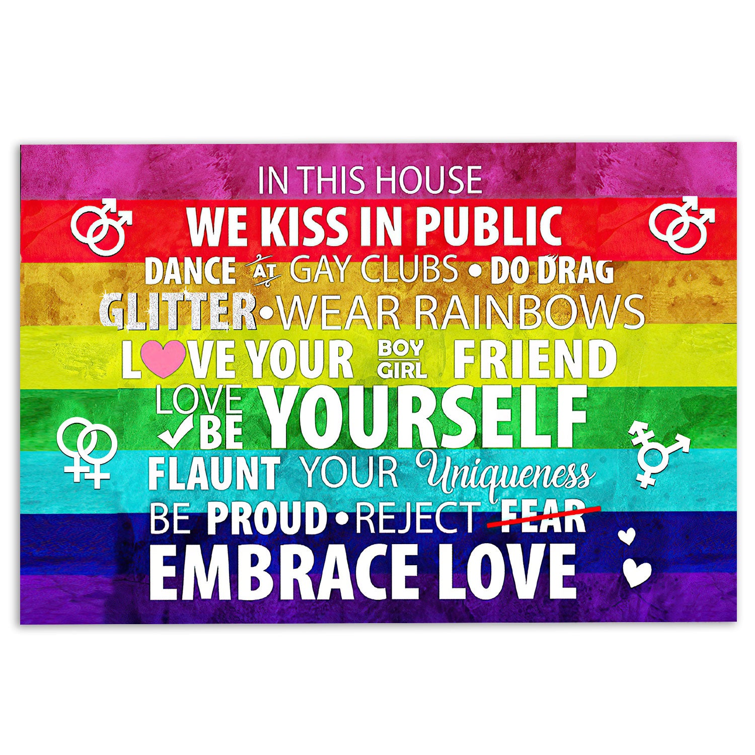 Ohaprints-Doormat-Outdoor-Indoor-Lgbt-Rainbow-Pride-Support-Gift-In-This-House-Kiss-In-Public-Rubber-Door-Mat-811-18'' x 30''