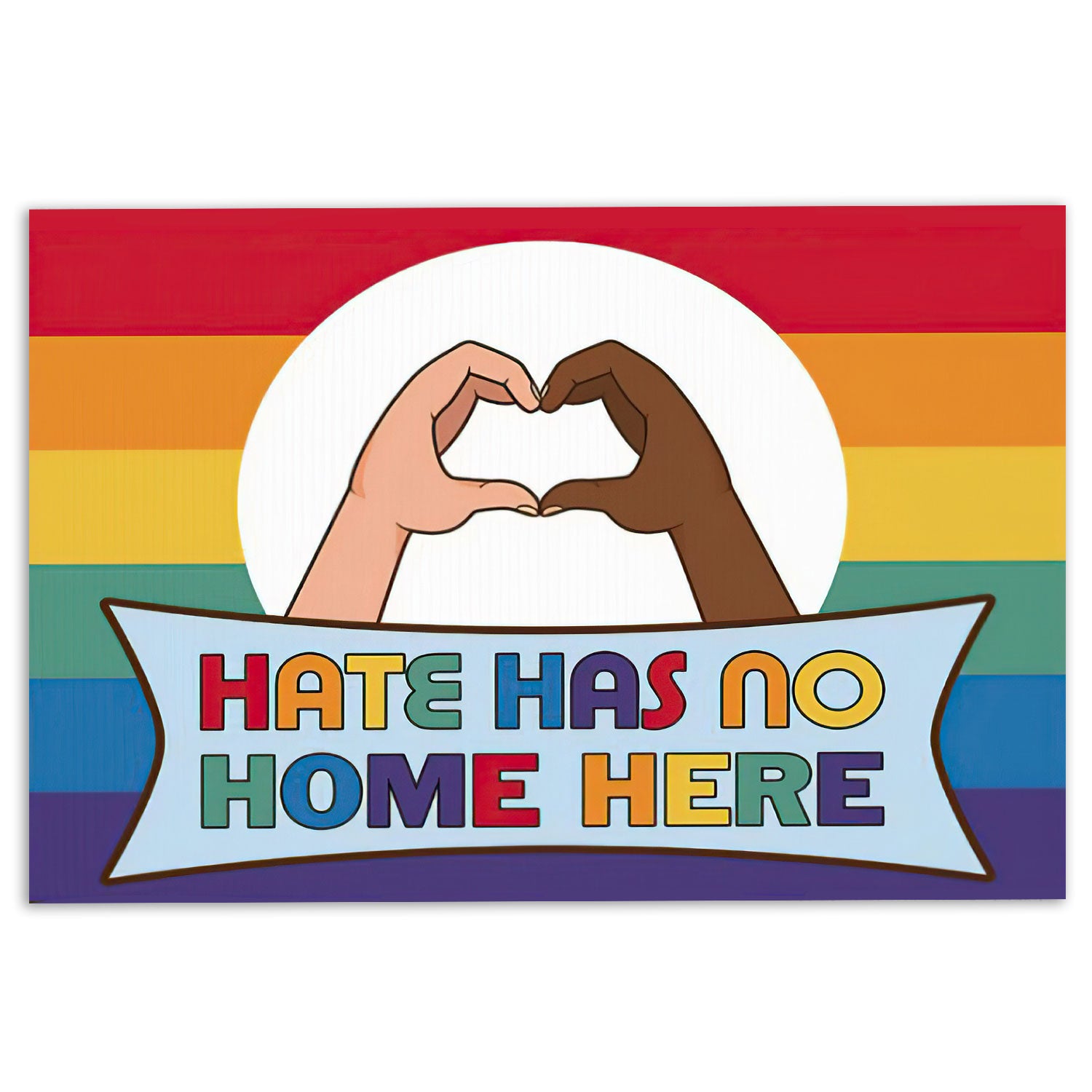 Ohaprints-Doormat-Outdoor-Indoor-Lgbt-Pride-Support-Gift-Heart-Hand-Sign-Hate-No-Home-Rainbow-Rubber-Door-Mat-814-18'' x 30''