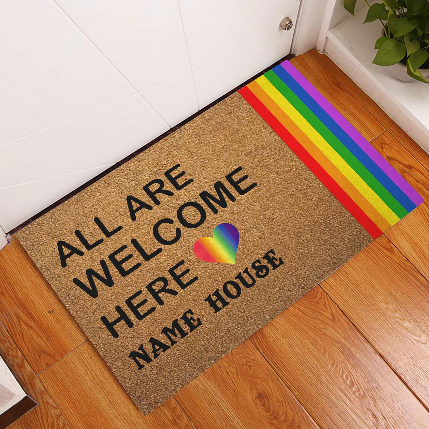 Ohaprints-Doormat-Outdoor-Indoor-Lgbt-Pride-Gift-Idea-All-Are-Welcome-Custom-Personalized-Name-Rubber-Door-Mat-817-