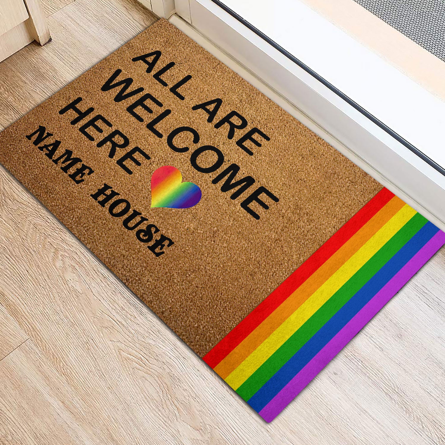 Ohaprints-Doormat-Outdoor-Indoor-Lgbt-Pride-Gift-Idea-All-Are-Welcome-Custom-Personalized-Name-Rubber-Door-Mat-817-