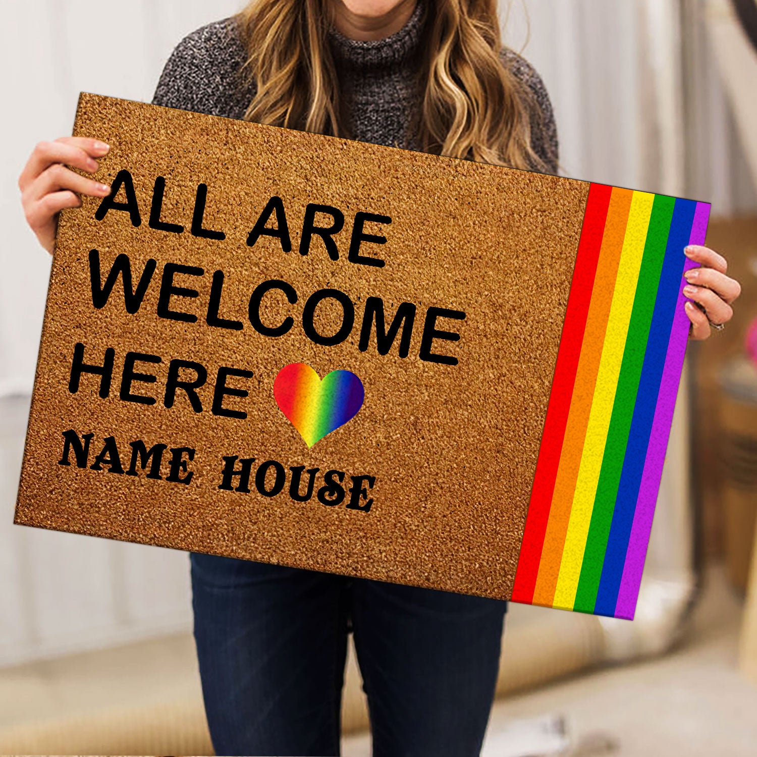 Ohaprints-Doormat-Outdoor-Indoor-Lgbt-Pride-Gift-Idea-All-Are-Welcome-Custom-Personalized-Name-Rubber-Door-Mat-817-