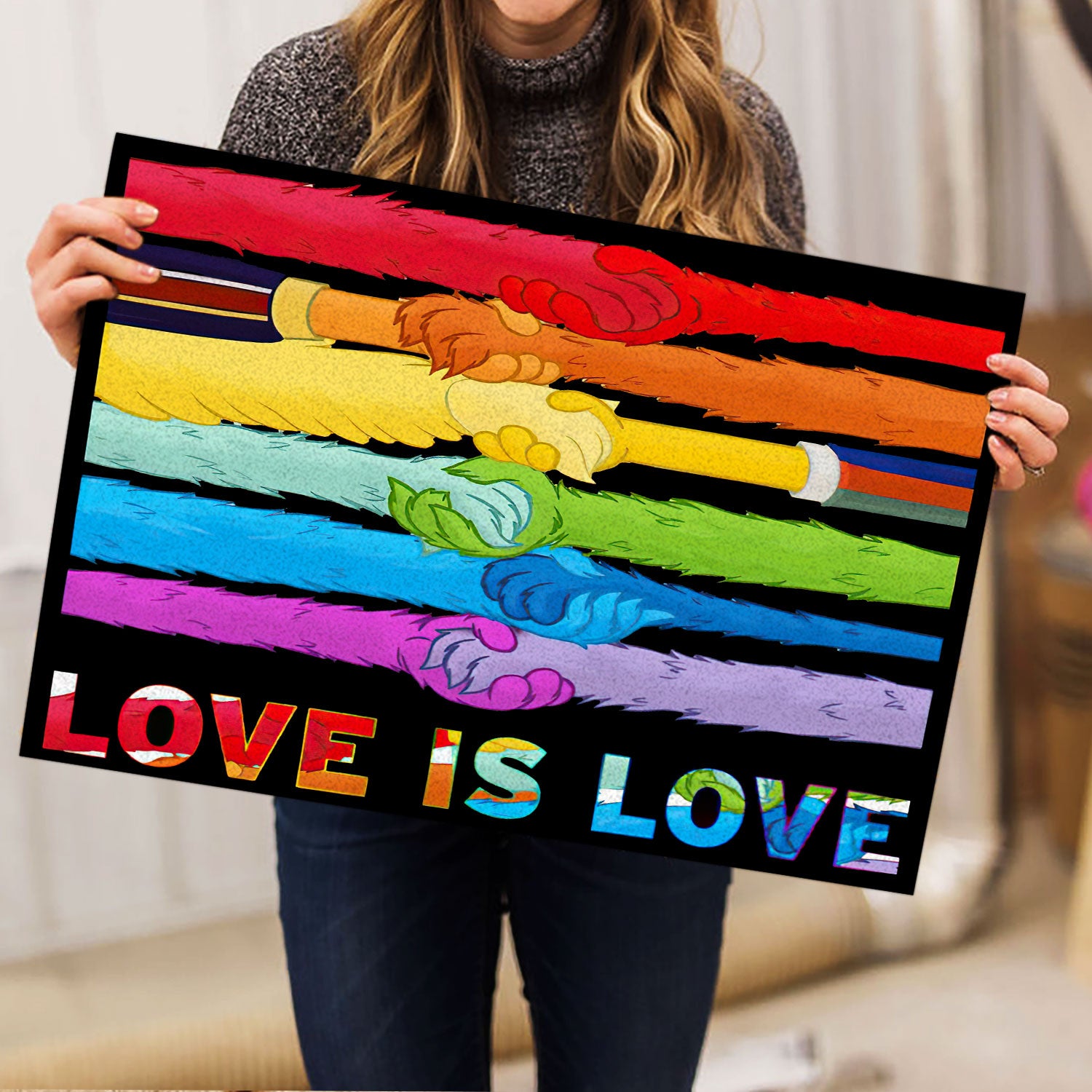 Ohaprints-Doormat-Outdoor-Indoor-Lgbt-Pride-Support-Gift-Idea-Love-Is-Love-Rainbow-Hand-Together-Rubber-Door-Mat-821-