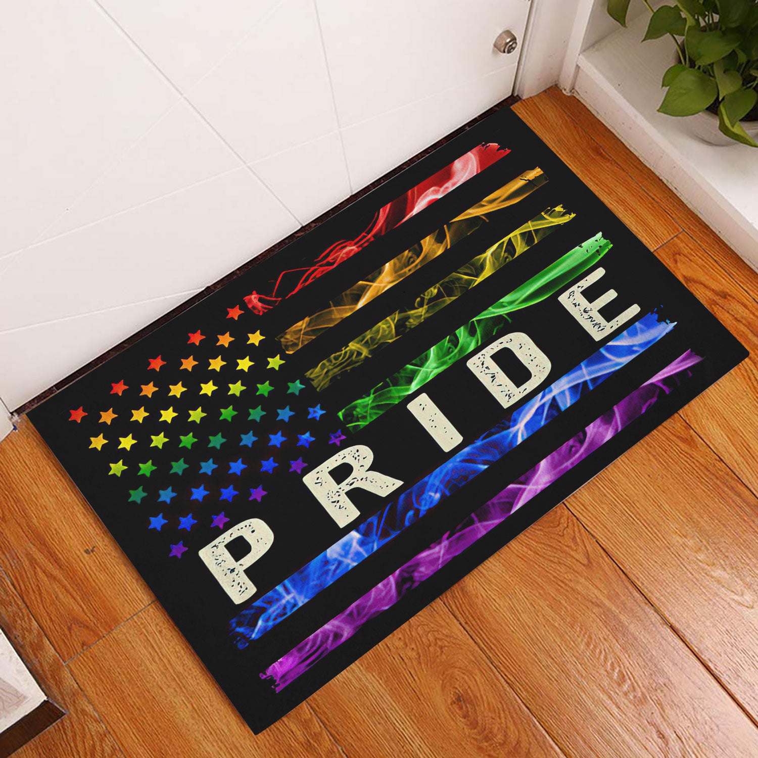 Ohaprints-Doormat-Outdoor-Indoor-Lgbt-Pride-Support-Gift-Idea-Rainbow-Smoke-America-Us-Flag-Rubber-Door-Mat-822-