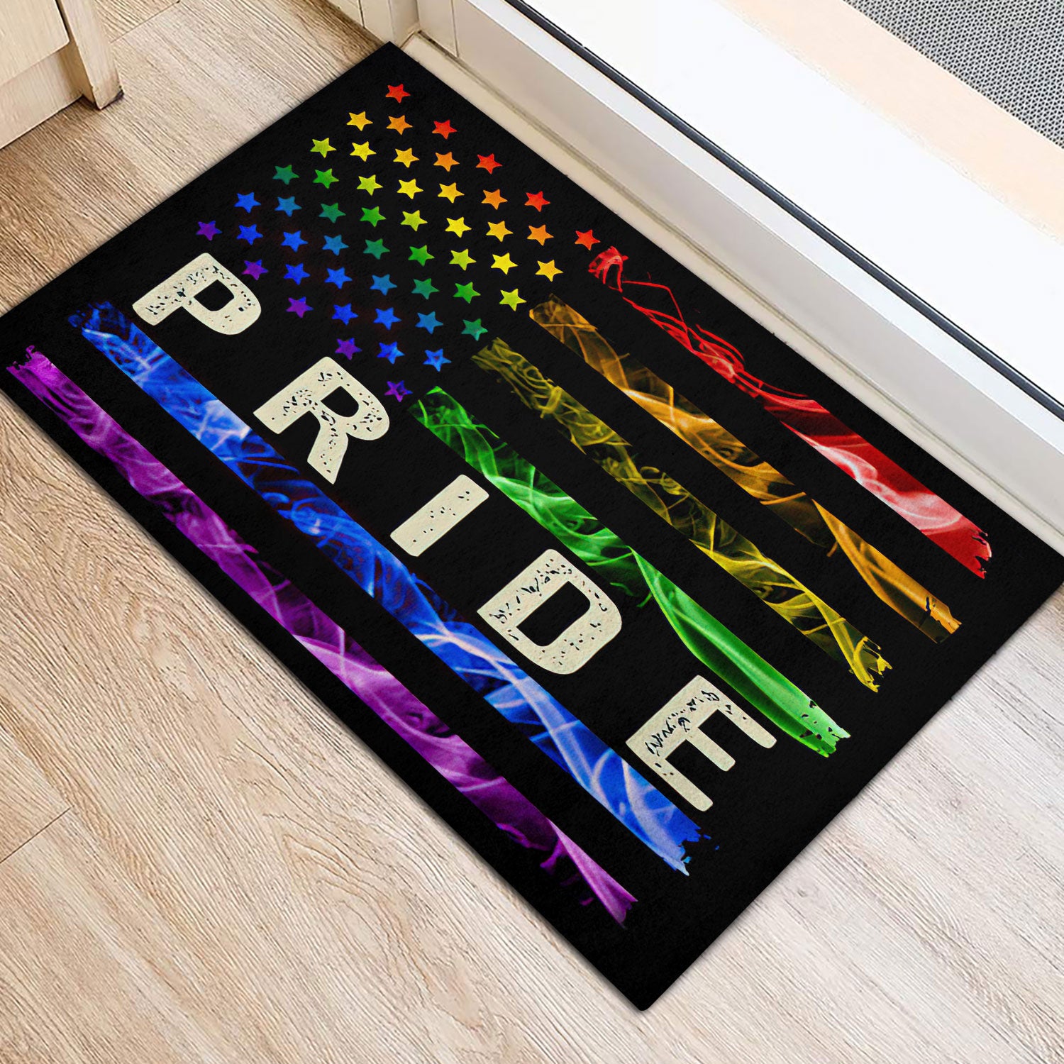 Ohaprints-Doormat-Outdoor-Indoor-Lgbt-Pride-Support-Gift-Idea-Rainbow-Smoke-America-Us-Flag-Rubber-Door-Mat-822-